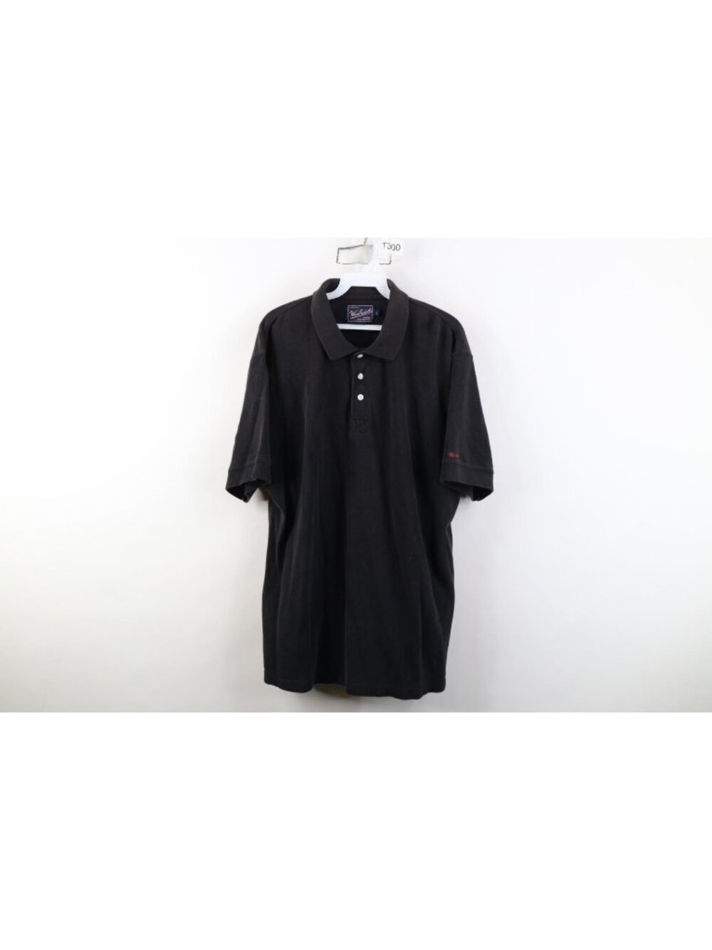 Vintage 90s Y2K Woolrich Mens Large Faded Pique Cotton Golf Polo Shirt Black